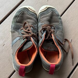 PLAE Gray and Orange Kids Sneakers